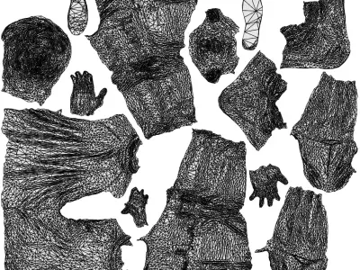 Basics0582 - A set containing 5 models of male and female 3D model