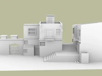 exterior building Low-poly 3D model purchase
