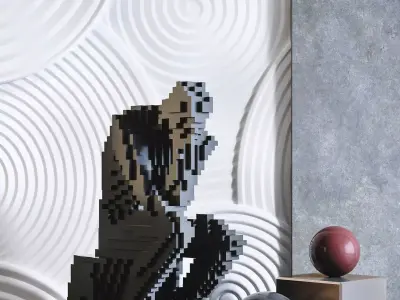 Decoration Abstract Sculpture Thinker Modern 3D model