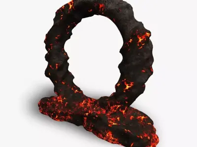 Stone Portal - Lava Low-poly 3D model