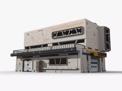 Sci-Fi Industrial x21 Low-poly 3D model