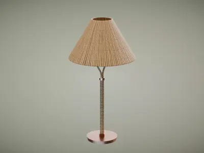 Rattan Table Lamp Low-poly 3D model