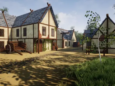 Open World Starter Environment Low-poly 3D model