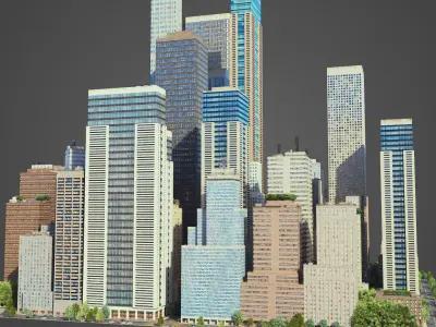 Realistic City S7 Low-poly 3D model