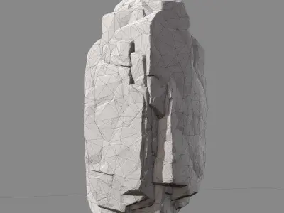 Mossy rock Low-poly 3D model