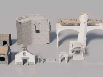 500 Medieval Game Assets Vol2-Inspired by The Witcher 3 Low-poly 3D model