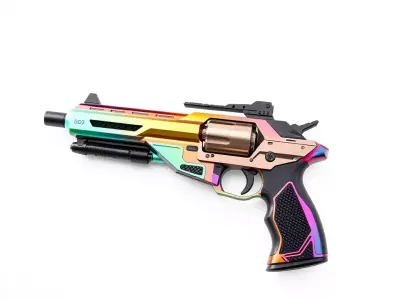 Iridescent Revolver model pack Low-poly 3D model