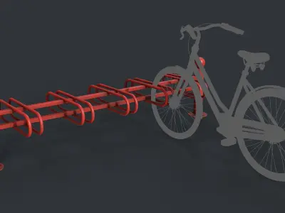 Bike Rack 10 PBR Game Ready Low-poly 3D model