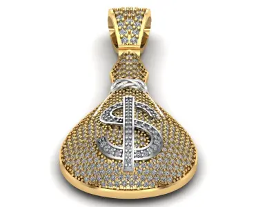 Dollar Pendant 3d print  model  3D print model