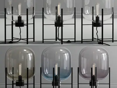 Modern Table Lamp Glass Shade 3D model