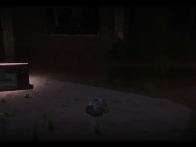 Abandoned warehouse 3D model - TV - chair - animated camera 3D model