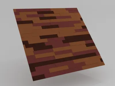 Wood Floor Low-poly 3D model