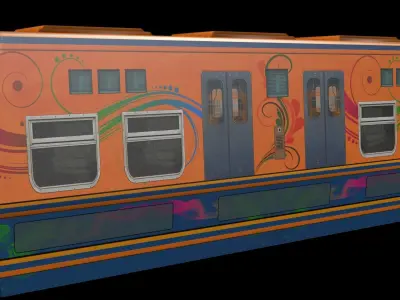 Modern Low Poly Train Bogie 3D Model 2025 Low-poly 3D model