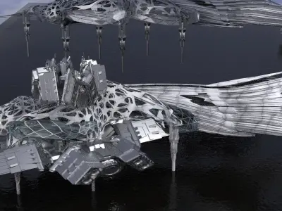 Modern Alien Hybrid base design Exterior  3D model