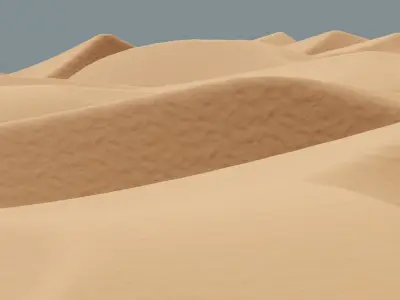 High-Poly Desert Sand Dune Landscape Model 3D model