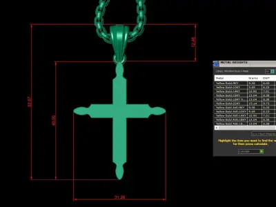 Cross Light Gold 3CP072 3DM STL 3D model