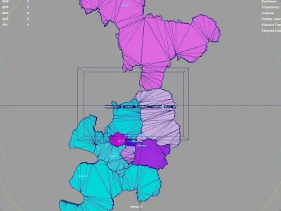Daegu  South Korea map region geography political geographic 3D model