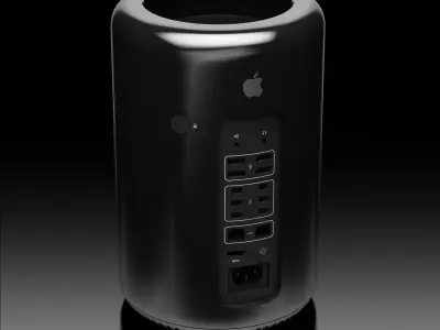 Apple Mac Pro workstation Low-poly 3D model