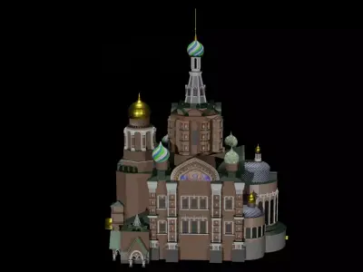 The Church of the Savior on Spilled Blood Low-poly 3D model