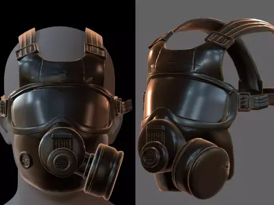 Gas mask helmet 3d model scifi Low-poly  Low-poly 3D model 293