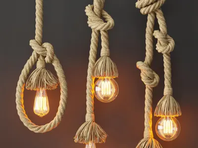 Pendant lamp Rope Double 3D model