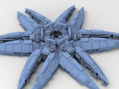 Star Flower Ship design 2 3D model