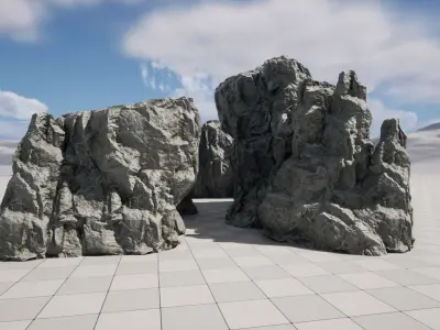 Cliff Rocks 02 Low-poly 3D model