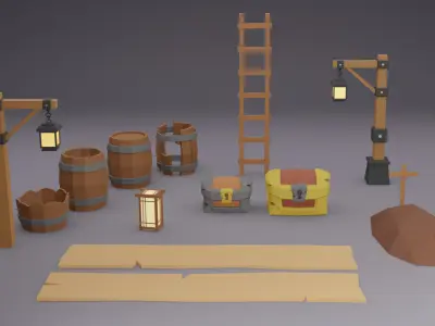 Fantasy Forest Low Poly Asset Pack - 87 Stylized Models Low-poly 3D model