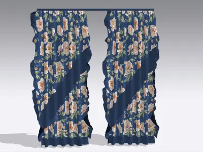 Curtain Low-poly 3D model 37