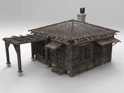 Medieval house fantasy 01 Low-poly 3D model