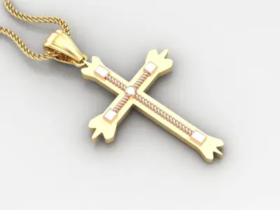 Cross Light Gold 4CP088 3DM STL 3D print model