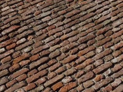 Old Red Clay Brick Wall PBR Texture Texture
