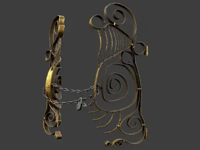 Broken Gate Low-poly 3D model