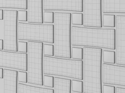 Tiles perforated metal background 3D model