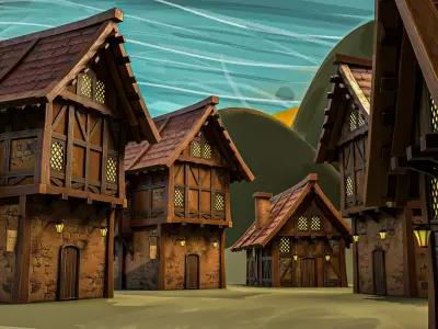 Lowpoly house Game asset Low-poly 3D model