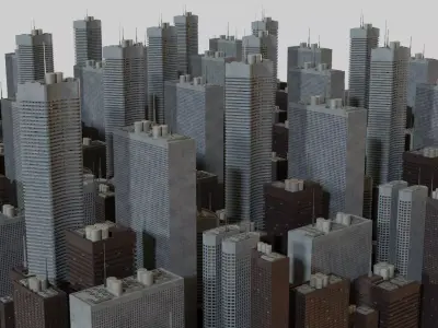 Skyscrapers city - city 3D model