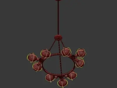GARIM chandelier with balls hanging from it 3D model