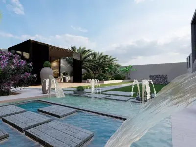 exterior house garden 3D model