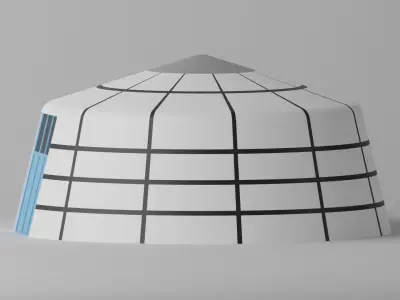 Cartoon Mongolian Yurt 2 3D model