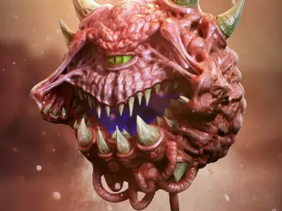 CacoDemon 3D Print model monster head 3D print model