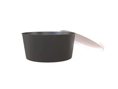 Round Disposable Lunch Box v2 003 Low-poly 3D model