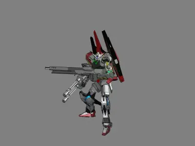 Attacker Gundam B 1 3D model