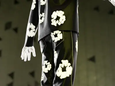 Denim Tears Jean Outfit Low-poly 3D model