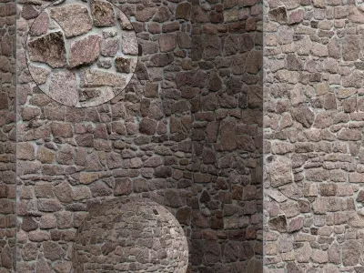Wall 2 stone with ball in middle Texture