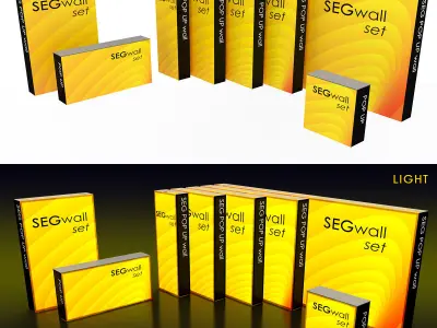 SEGwall set POP UP exhibition light box Low-poly 3D model