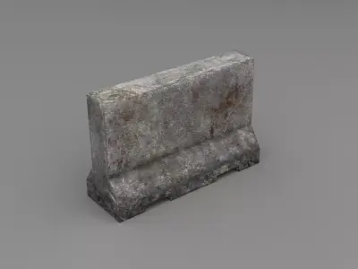 Concrete barrier Low-poly 3D model
