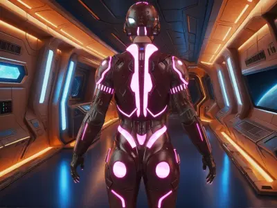 Cyborg Angel Asian Red 3D model