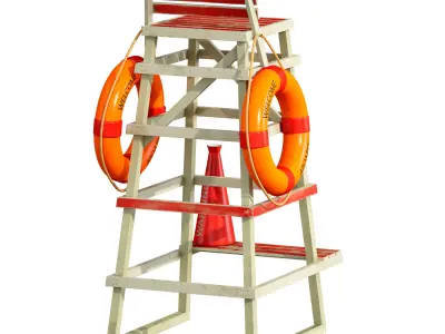Lifeguard beach chair 3D model