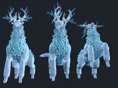 Mystic Deer Stylized Deer Low poly Low-poly 3D model