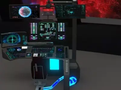sci fi control station 1 Low-poly 3D model